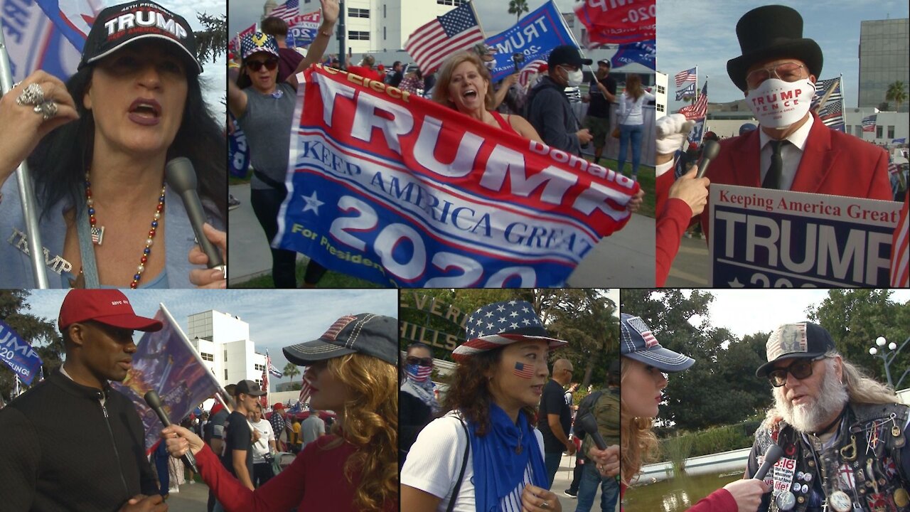 INTERVIEWS AT TRUMP RALLY IN BEVERLY HILLS