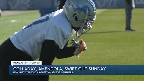 Lions won't have Golladay, Amendola, or Swift against Panthers