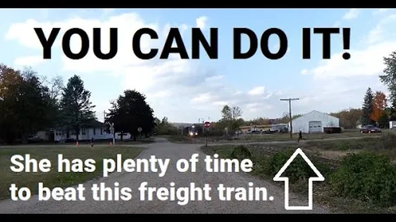 Running To Beat The Train.. You Can Do It!! #train #trains #trainvideo | Jason Asselin