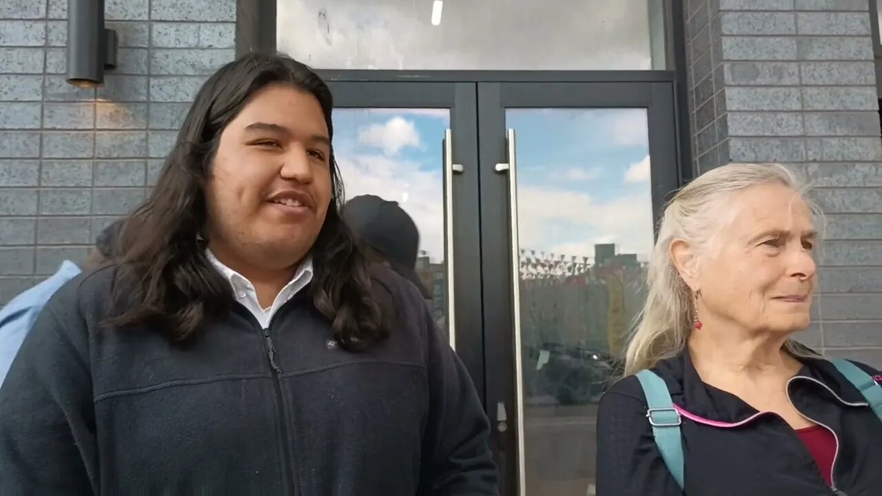 Isaiah Vega Luna Intervew with Nancy Rowen outside Councilmember Sandy Nurse Office #endjewhatred