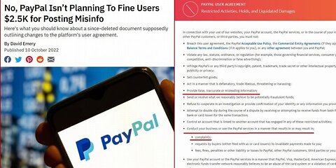 ‘Fact Checkers’ Called It ‘Misinformation.’ But PayPal Sneaked $2,500 Fines on Users Back into Its T