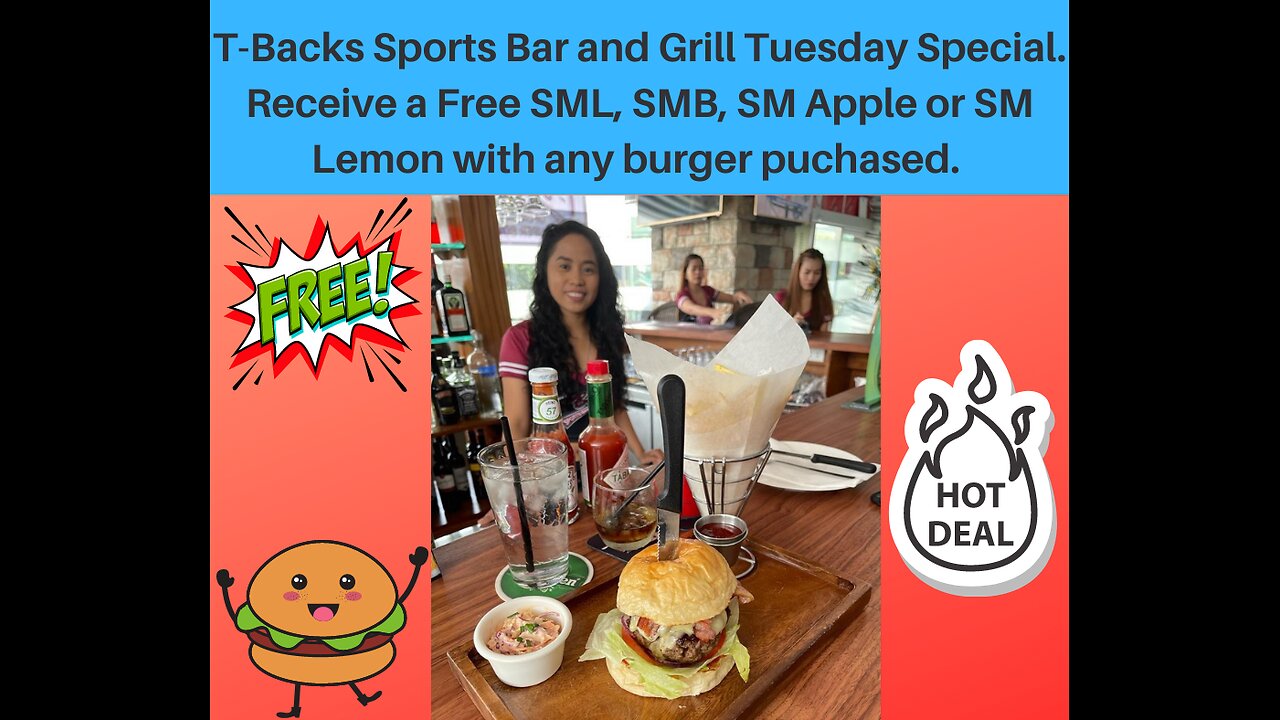 T-Backs Sports Bar and Grill Sports Schedule and free beer/soda for Tuesday July 16, 2024