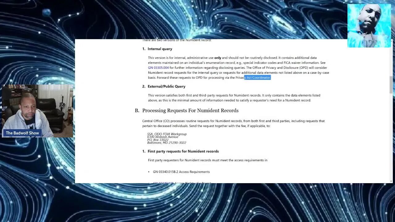 What is a GN 03325.025 Request for Numident Records: Lets ask "the Badwolf"?