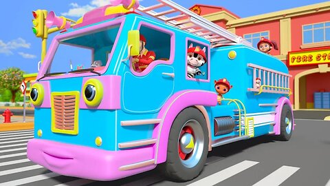 Wheels on the Fire Truck & Cartoon Nursery Rhymes by Little Treehouse