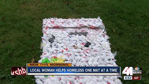 Bed of Bags: Kansas City woman repurposing plastic bags into beds for people who are homeless