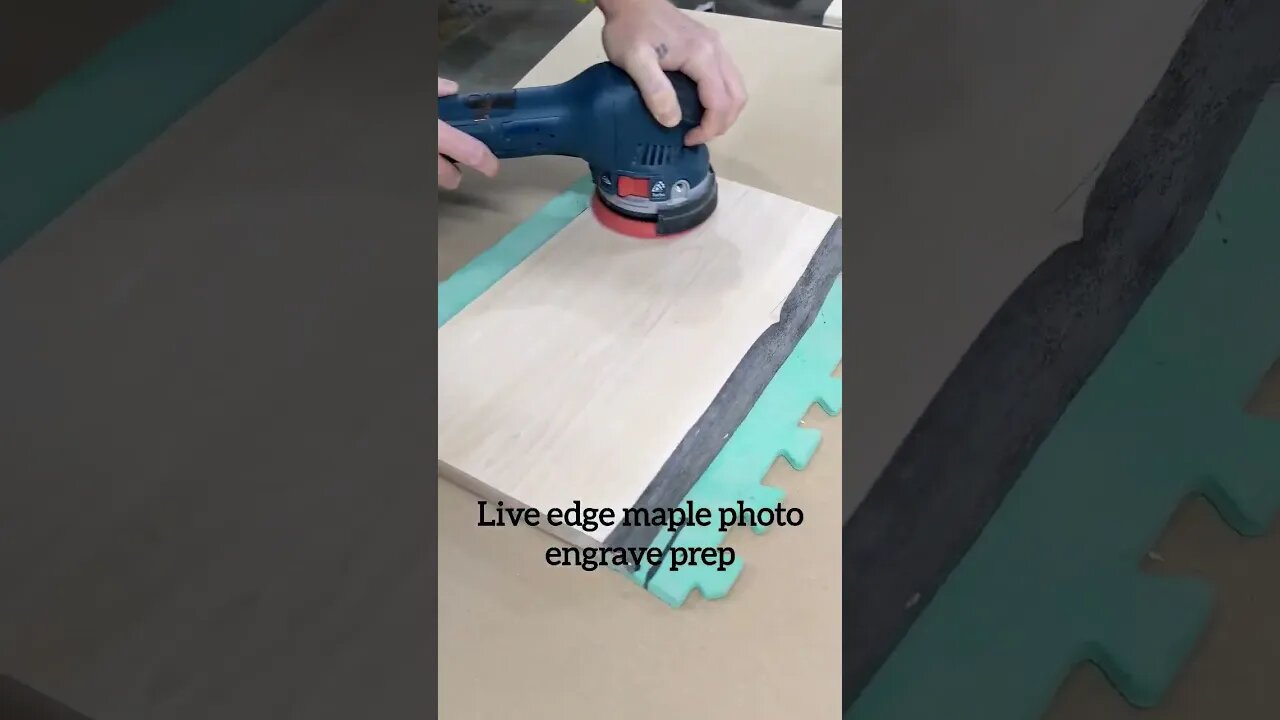 Photo Engrave Prep On Live Edge Maple Board #shorts #youtubeshorts #subscribe