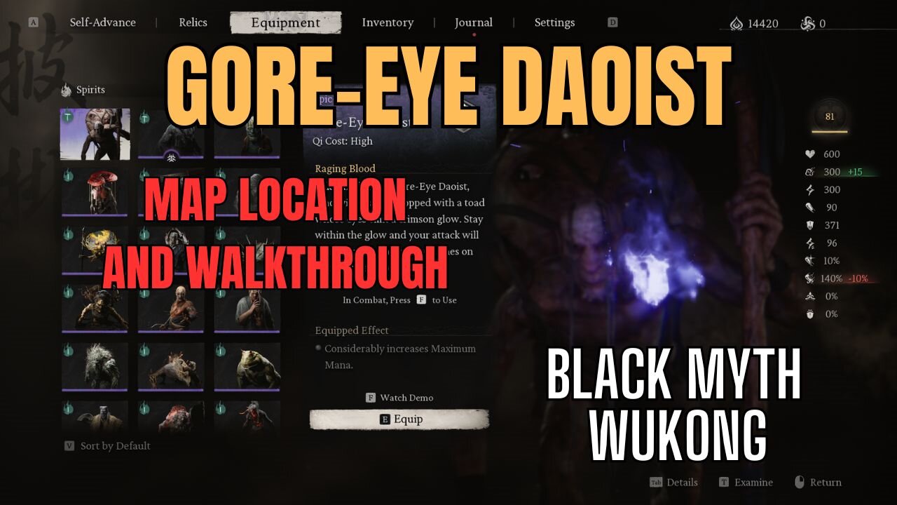 Black Myth Wukong: Gore-Eye Daoist Spirit, Map Location and Walkthrough