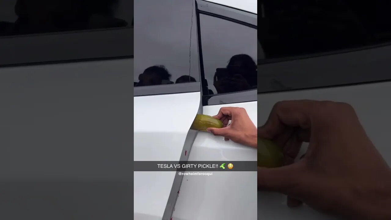 TESLA VS GIRTY PICKLE!! 🥒 😳#shorts
