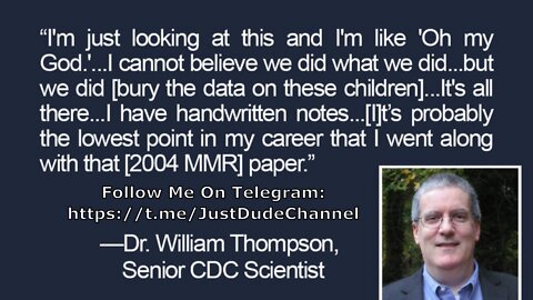 CDC Whistleblower Dr. William Thompson Breaks 13 Years Of Silence On CDC's MMR Vaccine-Autism Fraud!