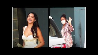 Nora Fatehi & Lara Dutta Snapped at Pooja Films Office | SpotboyE