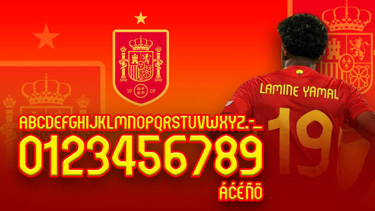 FREE DOWNLOAD FONT SPAIN EURO 2024 TTF JERSEY FONT FONT FOOTBALL