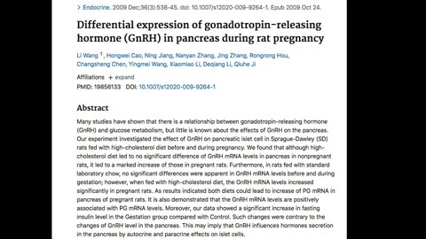 Gonadotropin Releasing Hormone and Pancreas