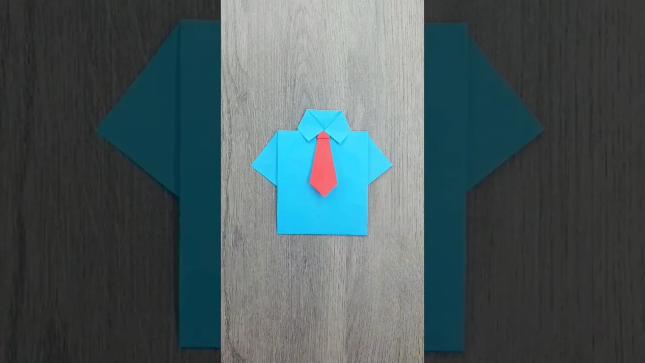 Origami easy paper shirt and tie with Ski #origami #easyorigami #diyorigami #diy #paper #shirt #tie