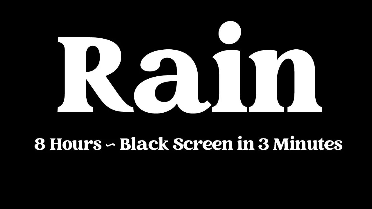 Steady Soothing Rain | Black Screen in 3 Minutes | Study | Sleep | Relax