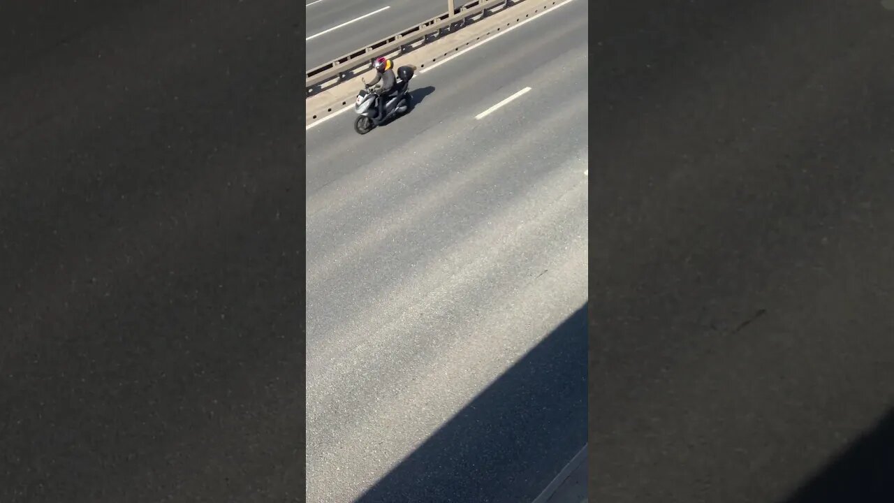 A look over the bridge -a bit scary-London traffic