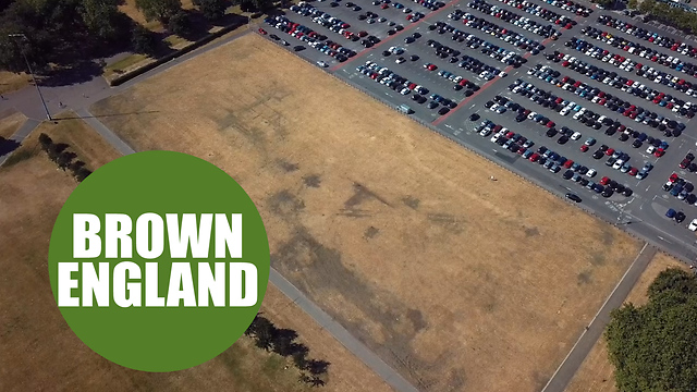 The once lush green landscape of England is turning brown following a two week heatwave