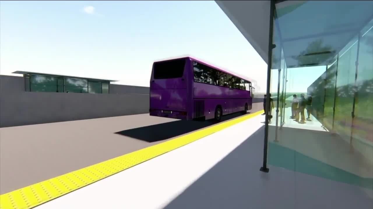 CDOT building bus stops in the middle of I-25