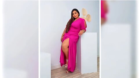 ✔️ VESTIDO LONGO PLUS SIZE COM ABERTURA NA LATERAL
