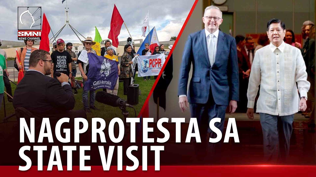 Ilang grupo ng mga Pilipino sa Canberra, nagprotesta kasabay ng state visit ni PBBM sa Australia