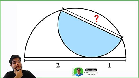 Como calcular o raio do círculo |Desafio de Geometria, Semicircunferência inscrita em outra