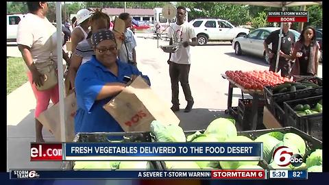 Fresh vegetables delivered to food desert