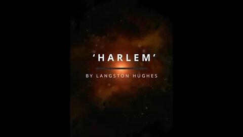 ‘HARLEM’ BY LANGSTON HUGHES #shorts