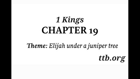 1 Kings Chapter 19 (Bible Study)