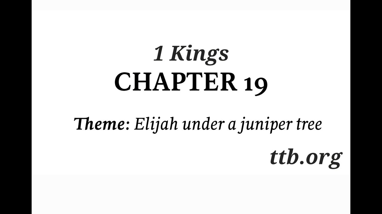 1 Kings Chapter 19 (Bible Study)