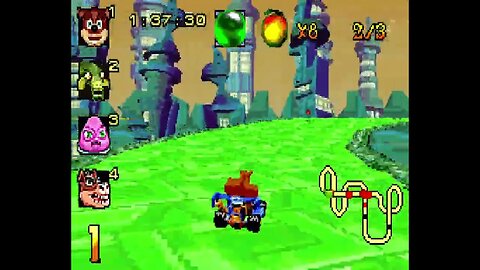 Crash Nitro Kart (GBA) - Adventure Mode Part 4: Teknee Hub x All Trophies & Defeating Geary and Velo