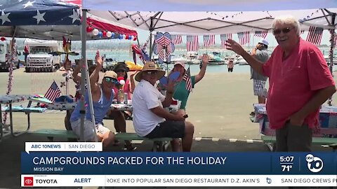 San Diego campgrounds packed for holiday weekend