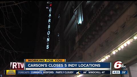 Carson's to close 5 Indiana locations including Circle Centre Mall