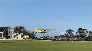 Amelia’s first take-off in the Luscombe!