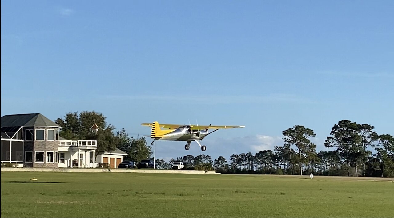 Amelia’s first take-off in the Luscombe!