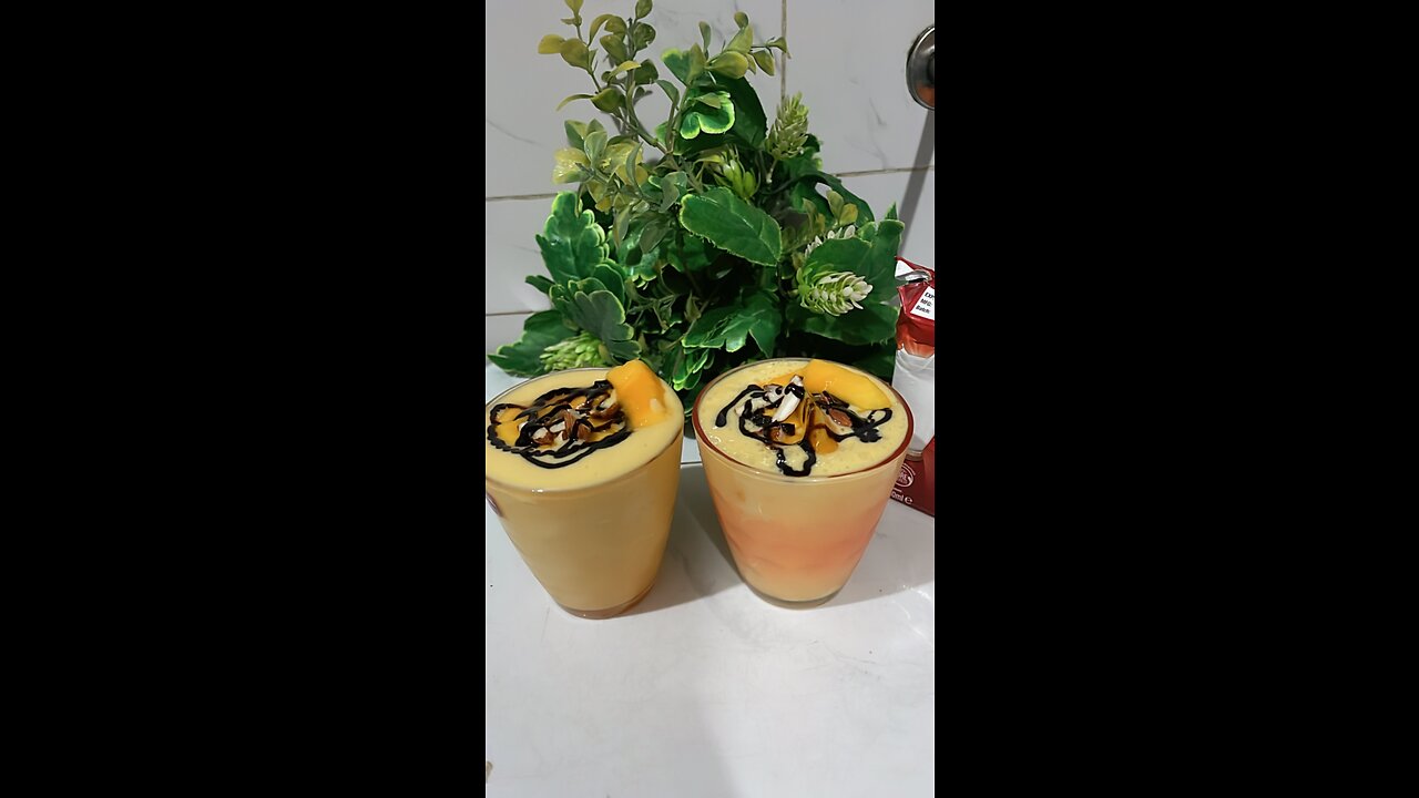 Mango shake with ice cream 🍨