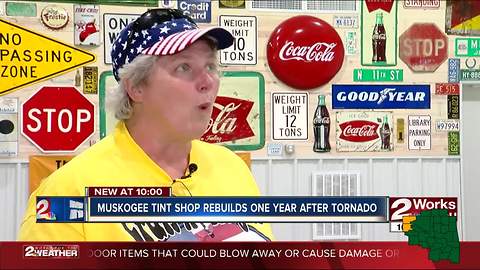 Muskogee business back in action one year after tornado