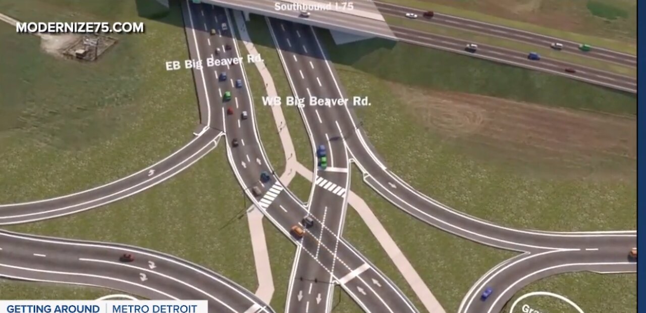 2 major Oakland County roads getting diverging diamond intersections at I-75