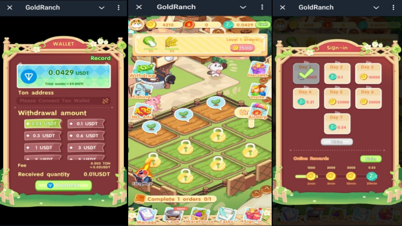 GoldRanch | My Tiny Ranch | Enter The Farm And Claim USDT Everyday | New Telegram Crypto Mining Bot