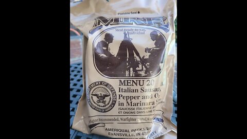 MRE Menu #20 Italian Sausage Pepper and Onion in Marinara Sauce