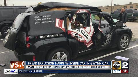 Man injured after spraying deodorant, then lighting cigarette inside car
