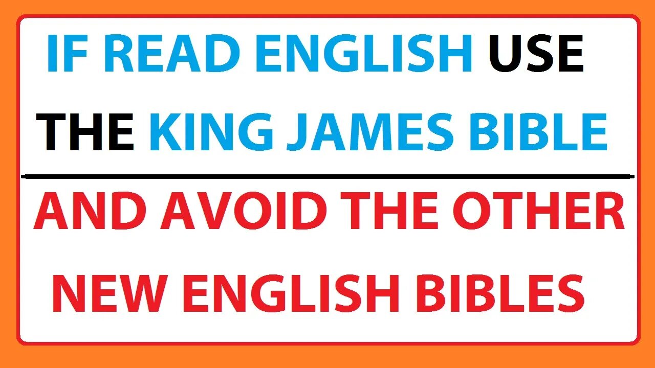 IF READ ENGLISH USE THE KING JAMES BIBLE AND AVOID THE OTHER NEW ENGLISH BIBLES! New Bibles Exposed