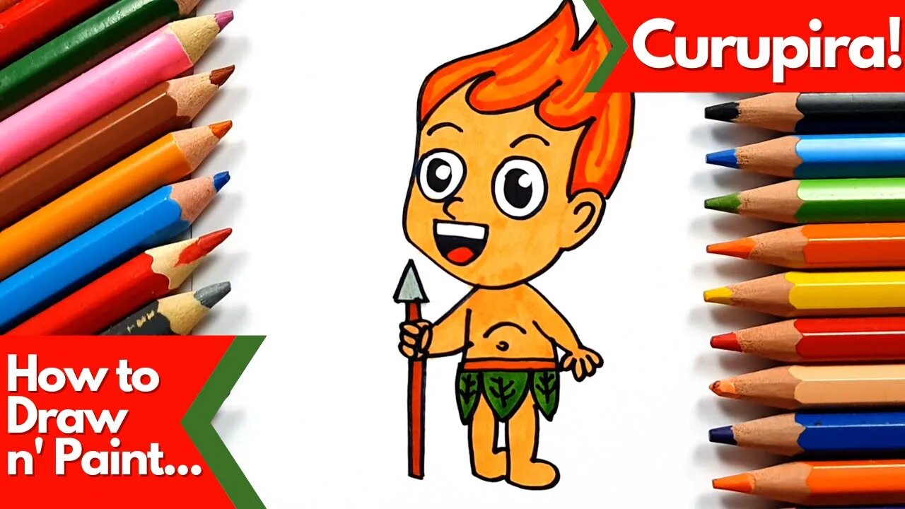 How to draw and paint Curupira from Brazilian folklore