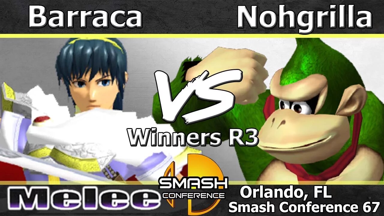 Barraca (Marth) vs. Nohgrilla (Donkey Kong) - Melee Winners R3 - SC:67