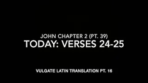 John Ch 2 Pt 39 Verses 24–25 (Vulgate 16)
