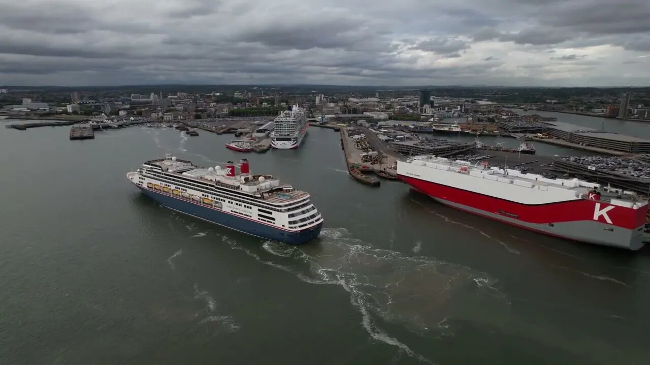 Fred Olsen Bolette cruise ship Southampton to Norway 02/07/2022 short 4k footage DJI Air 2S