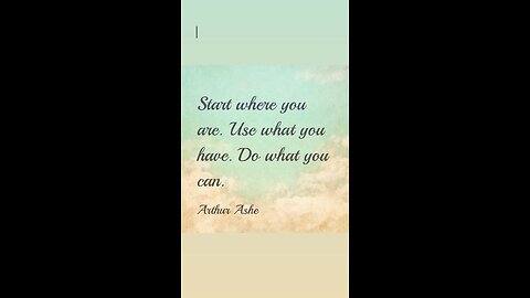 Start Where You Are!