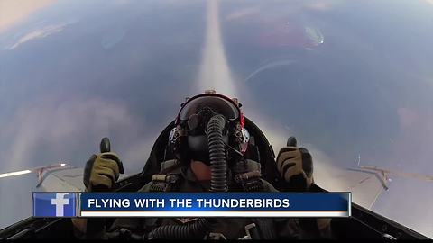 Reporter Karen Lehr flies with the U.S.A.F. Thunderbirds