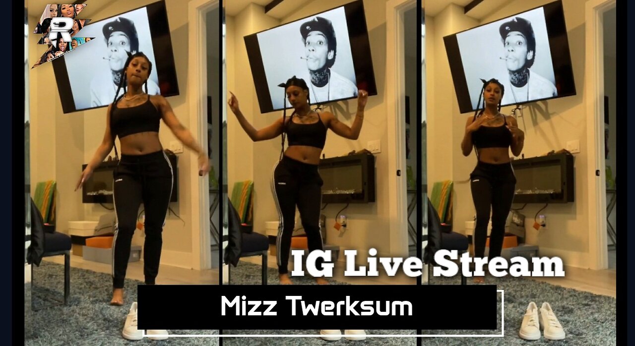 Mizz Twerksum dancing in sweat pants