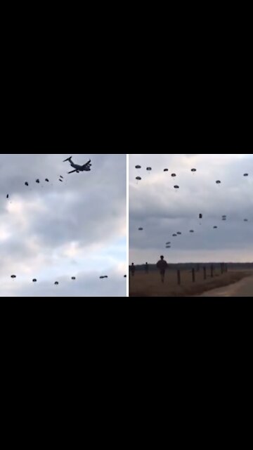 Terrifying moment skydiver's parachute opens at the last moment