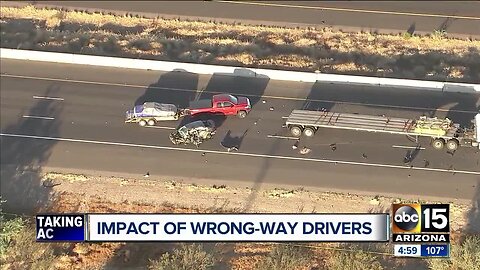 Wrong-way driver injured in 2-vehicle crash on Interstate 17