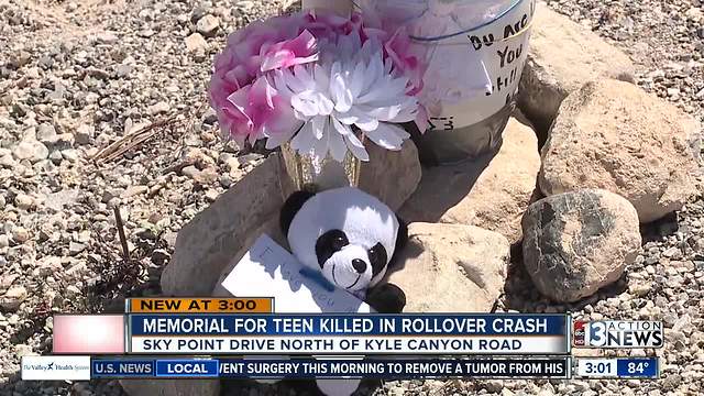 Memorial for teen killed in rollover crash